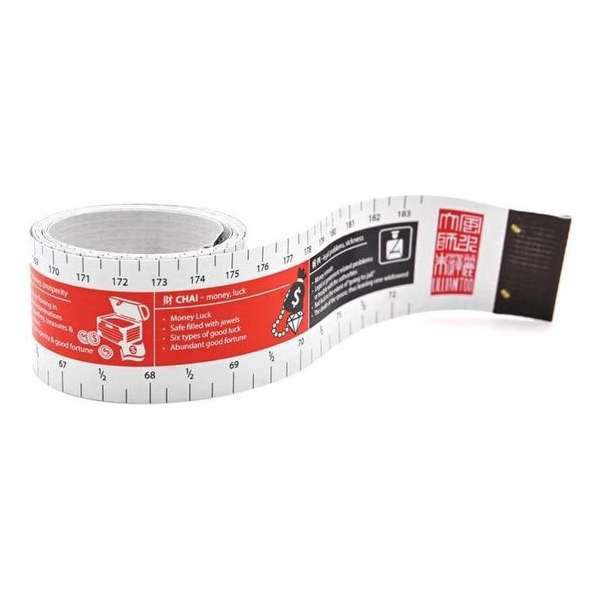 Rolmaat met Feng Shui markeringen Rolmaat met Feng Shui markeringen