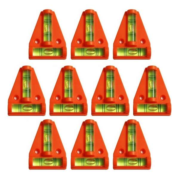 Set van 10 kruiswaterpassen met schroefgaten (oranje) Set van 10 kruiswaterpassen met schroefgaten (oranje)