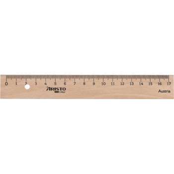 liniaal Geo College 17 cm hout/staal bruin