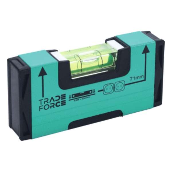 Tradeforce - Mini waterpas - 10cm - Magnetisch - Aluminium - 1 Libel - relatieve meetnauwkeurigheid 0.5mm/m Tradeforce - Mini waterpas - 10cm - Magnetisch - Aluminium - 1 Libel - relatieve meetnauwkeurigheid 0.5mm/m