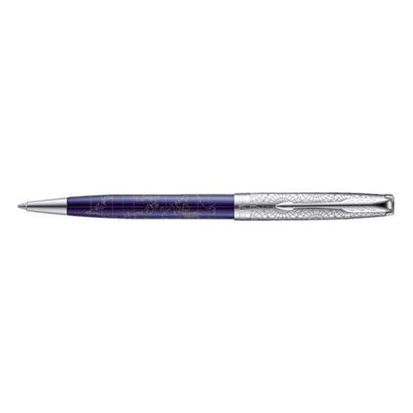 PARKER Balpen Sonnet SE ATLAS Blue Silver M zwart PARKER Balpen Sonnet SE ATLAS Blue Silver M zwart