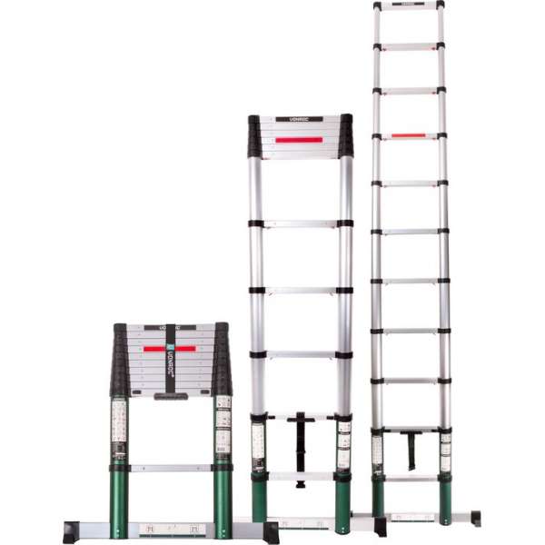 VONROC Professionele Telescopische ladder – 3.8m – met softclose & dwarsbalk – Veilig & solide VONROC Professionele Telescopische ladder – 3.8m – met softclose & dwarsbalk – Veilig & solide
