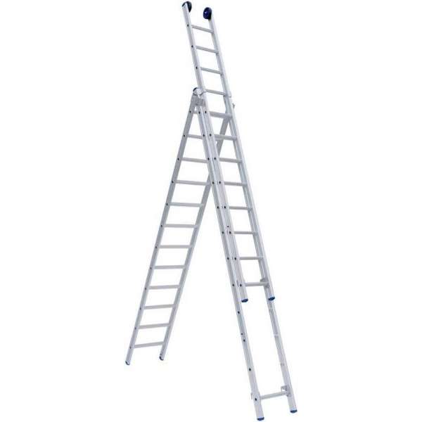 Eurostairs Reform ladder driedelig uitgebogen 3x8 sporten Eurostairs Reform ladder driedelig uitgebogen 3x8 sporten
