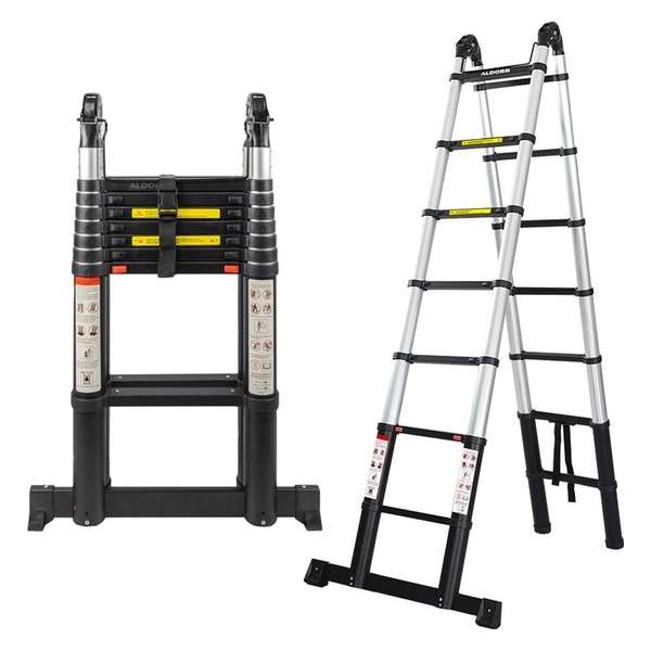 ALDORR Professional - Telescopische Vouwladder 4,40 meter - Soft Close - Levenslang garantie ALDORR Professional - Telescopische Vouwladder 4,40 meter - Soft Close - Levenslang garantie