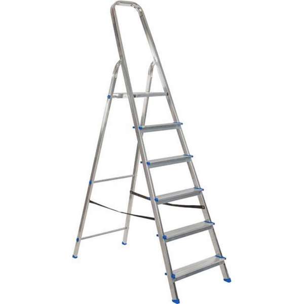 Aluminium Huishoud En Professionele Trapladder 6 Treden Aluminium Huishoud En Professionele Trapladder 6 Treden