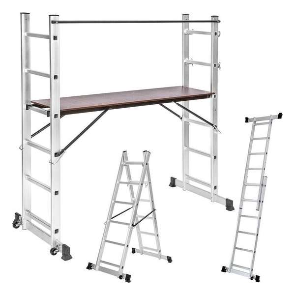 tectake 401668 Multifunctionele ladder - Steiger stelling - Werkhoogte 1m tectake 401668 Multifunctionele ladder - Steiger stelling - Werkhoogte 1m