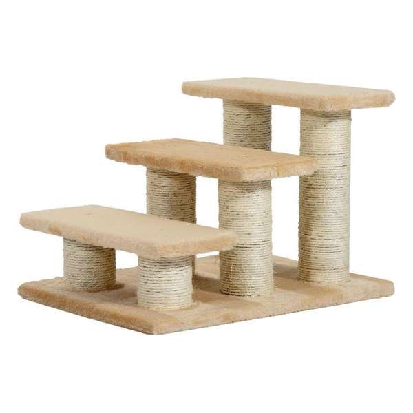 Kattentrap met 3 treden - Trapje - Honden - Kat - Dieren - Crème - 45 x 35 x 34 cm (L x B x H) Kattentrap met 3 treden - Trapje - Honden - Kat - Dieren - Crème - 45 x 35 x 34 cm (L x B x H)