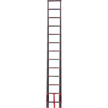 AL Telescopische Ladder Breed step Aluminium Breed step 4,7 meter Red Black