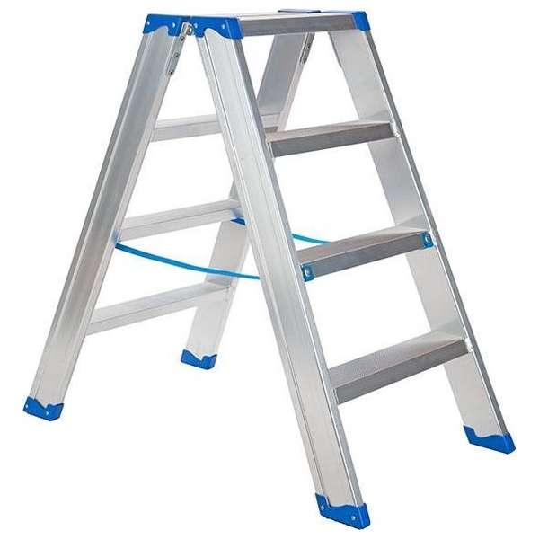 Industriële aluminium trapladder dubbel - Sparta Duo 2 x 4 treden Industriële aluminium trapladder dubbel - Sparta Duo 2 x 4 treden