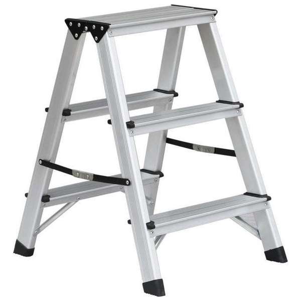 Benson Dubbelzijdige aluminium trap 2x3 treden. max 150kg Benson Dubbelzijdige aluminium trap 2x3 treden. max 150kg