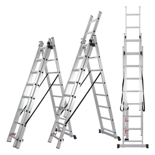 ALDORR Home 3-delige Reformladder 3x7 - Hoogte 4,10 meter ALDORR Home 3-delige Reformladder 3x7 - Hoogte 4,10 meter