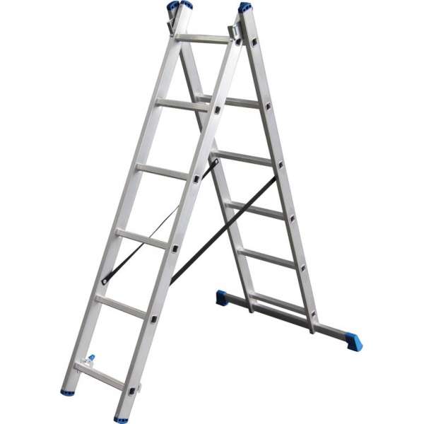 Alumexx Reformladder 3delig - 2x6 sporten - Werkhoogte 3.43m Alumexx Reformladder 3delig - 2x6 sporten - Werkhoogte 3.43m