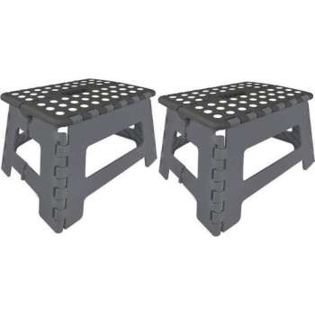 2x Inklapbare opstapkruk / keukentrapje - 29 x 21,5 x 22 cm - opstapkrukje