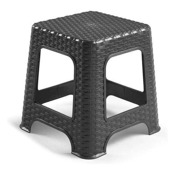 Rotan opstapje/krukje in het donkergrijs - 32 x 32 x 30 cm - Keuken/badkamer/slaapkamer handige krukjes/opstapjes Rotan opstapje/krukje in het donkergrijs - 32 x 32 x 30 cm - Keuken/badkamer/slaapkamer handige krukjes/opstapjes