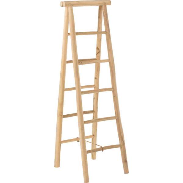J-Line Ladder 5 Tredes Dubble Teak Hout Naturel J-Line Ladder 5 Tredes Dubble Teak Hout Naturel