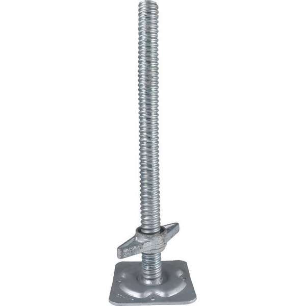 Verstelbare voetspindel 1000x38mm, Stalen spindel met voetplaat, Thermisch verzinkt staal, GeZu-Impex Verstelbare voetspindel 1000x38mm, Stalen spindel met voetplaat, Thermisch verzinkt staal, GeZu-Impex