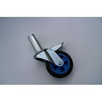 Kamersteiger wielen rubber diam 125 mm, passend op buis maat 48 mm.
