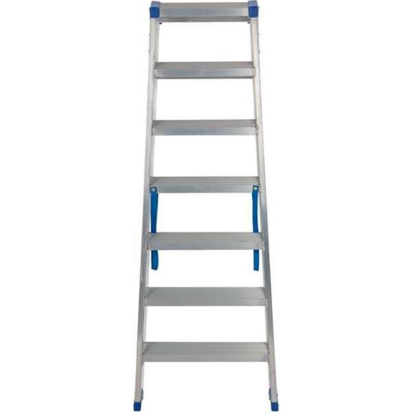 Escalo – Industriële trapladder – Sparta Duo – Aluminium – 2x7 treden – 150 cm Escalo – Industriële trapladder – Sparta Duo – Aluminium – 2x7 treden – 150 cm