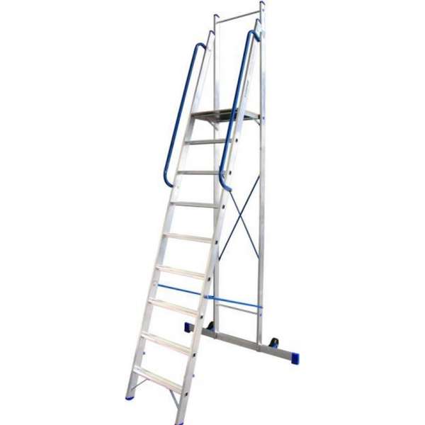 Alumexx Plateau ladder 9 treeds - Met stabiliteitsbalk - Werkhoogte 4.17m Alumexx Plateau ladder 9 treeds - Met stabiliteitsbalk - Werkhoogte 4.17m