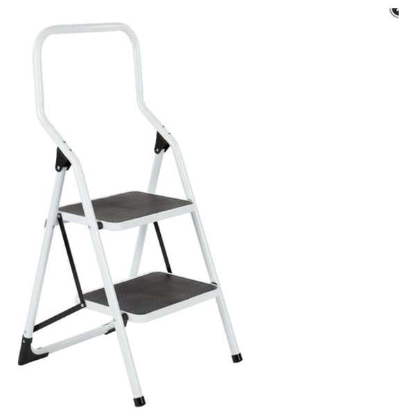 Trapladder BIG STEP met hoge leuning wit Trapladder BIG STEP met hoge leuning wit