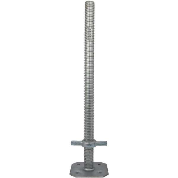 Verstelbare voetspindel 1000x38mm, Stalen spindel met voetplaat, Electrolytisch verzinkt staal, GeZu-Impex Verstelbare voetspindel 1000x38mm, Stalen spindel met voetplaat, Electrolytisch verzinkt staal, GeZu-Impex
