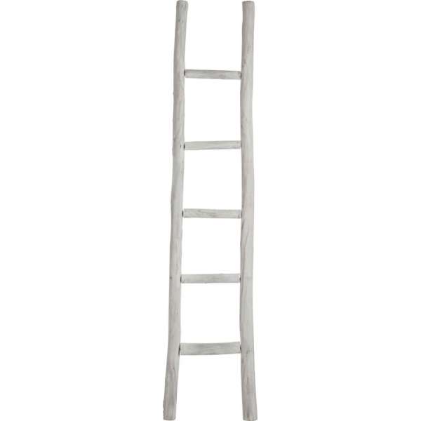 J-Line Ladder Ruw 5 Treden Hout Wit J-Line Ladder Ruw 5 Treden Hout Wit