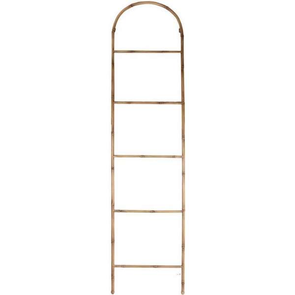 Metalen decoratie ladder - Bamboe | 173 x 45 cm | Opbergrek gemaakt van metaal met natuurlijke uitstraling | Bruin Metalen decoratie ladder - Bamboe | 173 x 45 cm | Opbergrek gemaakt van metaal met natuurlijke uitstraling | Bruin