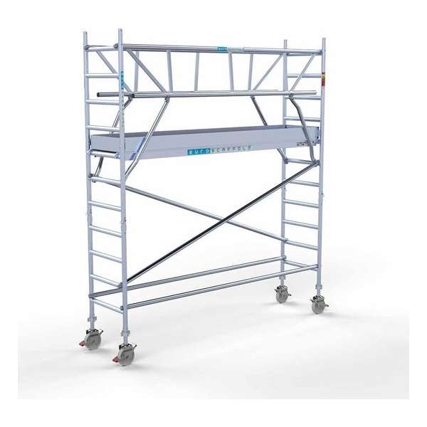 Rolsteiger Standaard 75x305 4,2m werkhoogte + dubbele voorloopleuning Rolsteiger Standaard 75x305 4,2m werkhoogte + dubbele voorloopleuning