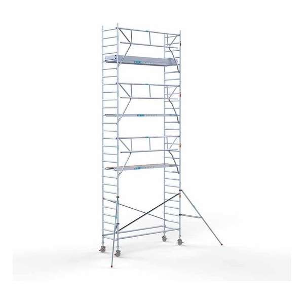Rolsteiger Standaard 90x305 9,2m werkhoogte carbon vloer + enkele voorloopleuning Rolsteiger Standaard 90x305 9,2m werkhoogte carbon vloer + enkele voorloopleuning