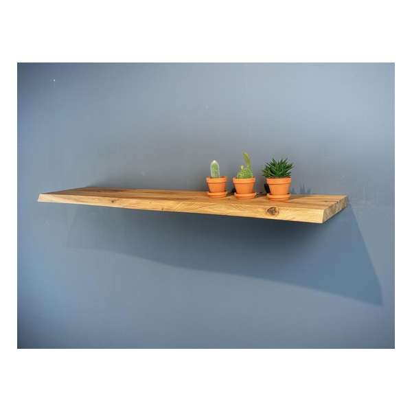 Eiken wandplank wit gelakt - 100x15x40 Eiken wandplank wit gelakt - 100x15x40