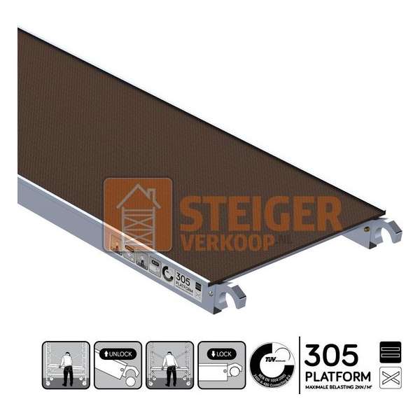 Rolsteiger platform 305 cm zonder luik Rolsteiger platform 305 cm zonder luik