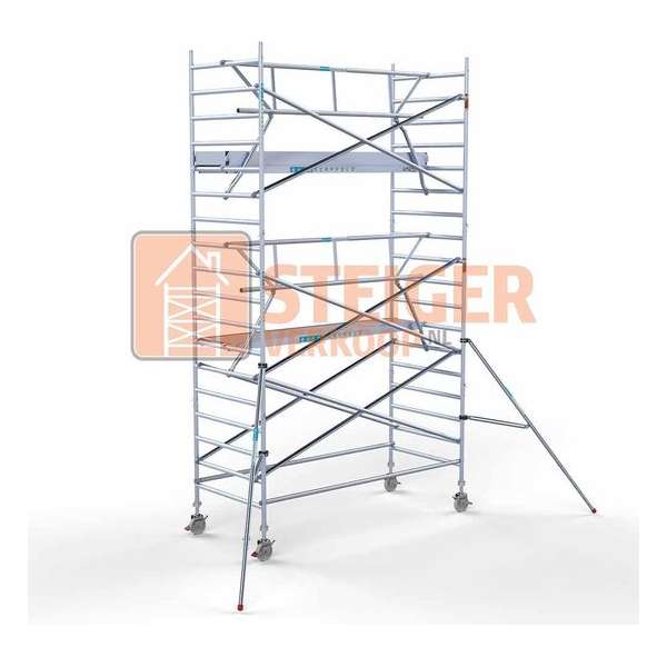 Rolsteiger Standaard 135x305 6,2m werkhoogte carbon vloer + enkele voorloopleuning Rolsteiger Standaard 135x305 6,2m werkhoogte carbon vloer + enkele voorloopleuning