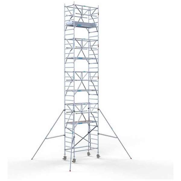 Rolsteiger Standaard 90x190 10,2m werkhoogte carbon vloer + dubbele voorloopleuning Rolsteiger Standaard 90x190 10,2m werkhoogte carbon vloer + dubbele voorloopleuning