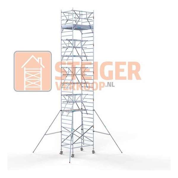 Rolsteiger Standaard 135x190 11,2m werkhoogte + dubbele voorloopleuning Rolsteiger Standaard 135x190 11,2m werkhoogte + dubbele voorloopleuning
