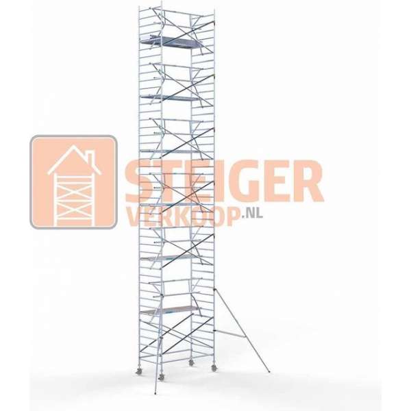 Rolsteiger Standaard 135x250 14,2m werkhoogte carbon vloer + enkele voorloopleuning Rolsteiger Standaard 135x250 14,2m werkhoogte carbon vloer + enkele voorloopleuning