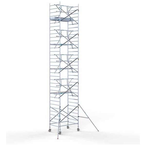 Rolsteiger Standaard 135x190 11,2m werkhoogte + enkele voorloopleuning Rolsteiger Standaard 135x190 11,2m werkhoogte + enkele voorloopleuning