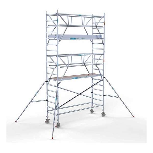 Rolsteiger Standaard 90x305 6,2m werkhoogte + dubbele voorloopleuning Rolsteiger Standaard 90x305 6,2m werkhoogte + dubbele voorloopleuning