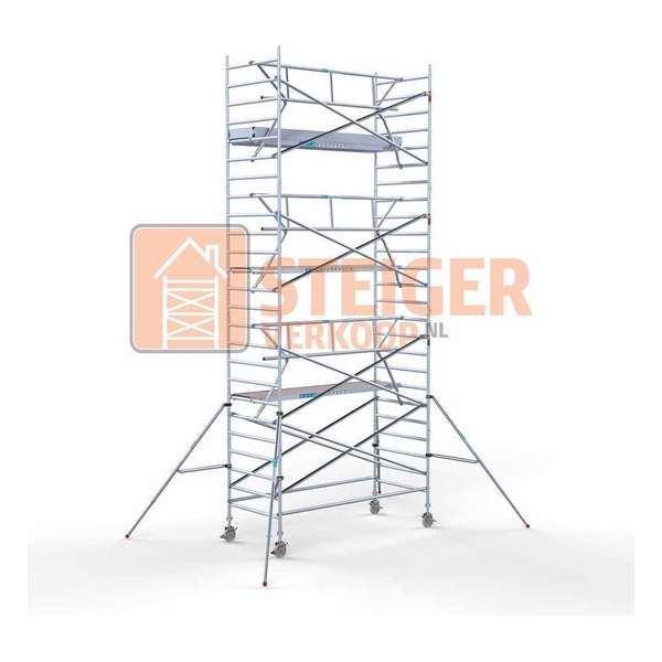 Rolsteiger Standaard 135x305 8,2m werkhoogte + enkele voorloopleuning Rolsteiger Standaard 135x305 8,2m werkhoogte + enkele voorloopleuning