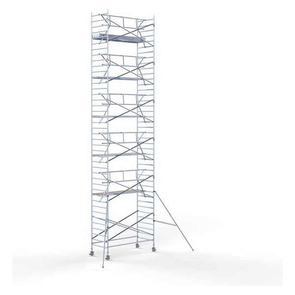 Rolsteiger Standaard 135x305 13,2m werkhoogte carbon vloer + enkele voorloopleuning Rolsteiger Standaard 135x305 13,2m werkhoogte carbon vloer + enkele voorloopleuning