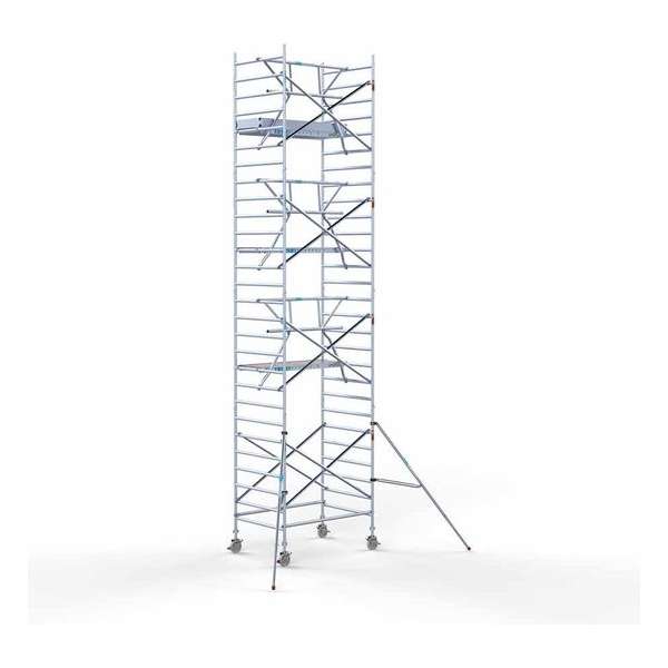 Rolsteiger Standaard 135x190 9,2m werkhoogte carbon vloer + enkele voorloopleuning Rolsteiger Standaard 135x190 9,2m werkhoogte carbon vloer + enkele voorloopleuning