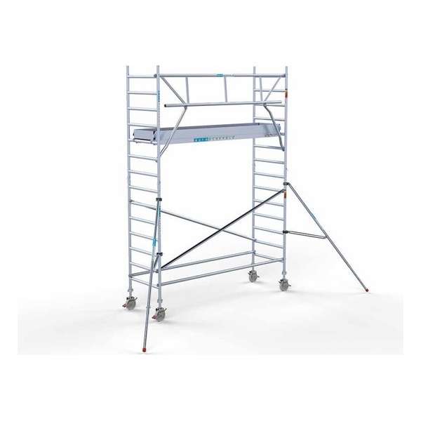 Rolsteiger Standaard 90x305 5,2m werkhoogte + enkele voorloopleuning Rolsteiger Standaard 90x305 5,2m werkhoogte + enkele voorloopleuning