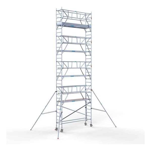 Rolsteiger Standaard 75x305 10,2m werkhoogte carbon vloer + dubbele voorloopleuning Rolsteiger Standaard 75x305 10,2m werkhoogte carbon vloer + dubbele voorloopleuning