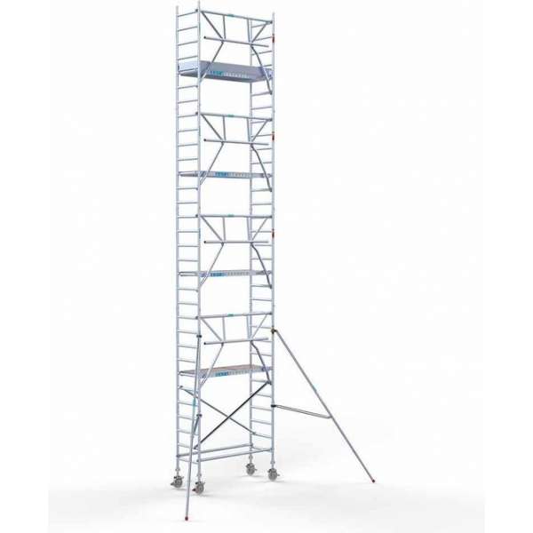 Rolsteiger Standaard 75x190 10,2m werkhoogte + enkele voorloopleuning Rolsteiger Standaard 75x190 10,2m werkhoogte + enkele voorloopleuning