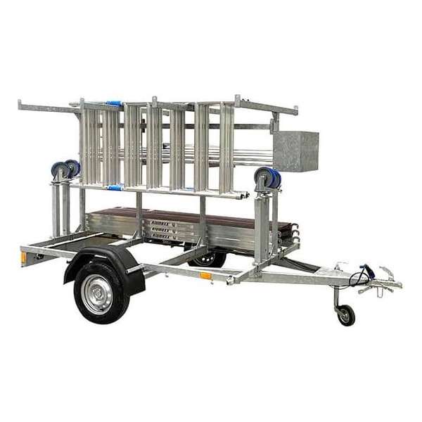 Steigeraanhanger met ALX Basic rolsteiger 75 x 8,2m wh en lengte platform Steigeraanhanger met ALX Basic rolsteiger 75 x 8,2m wh en lengte platform