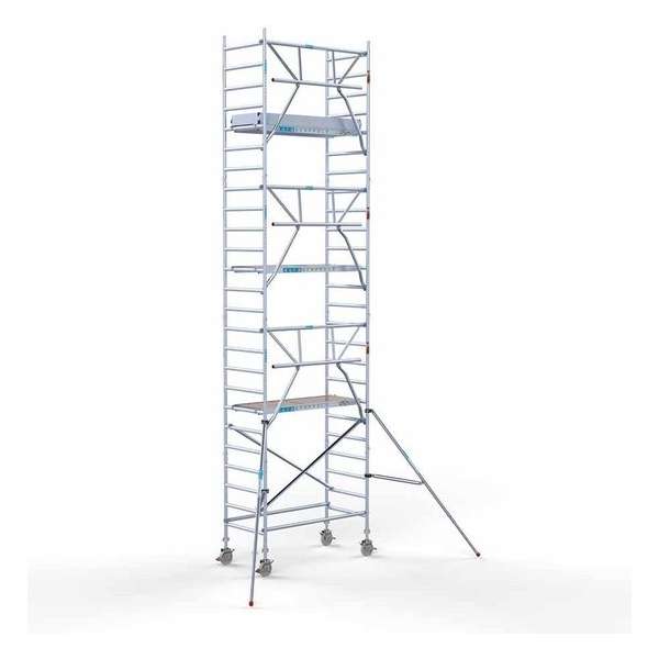 Rolsteiger Standaard 90x190 8,2m werkhoogte carbon vloer + enkele voorloopleuning Rolsteiger Standaard 90x190 8,2m werkhoogte carbon vloer + enkele voorloopleuning