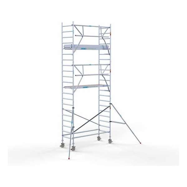 Rolsteiger Standaard 90x250 7,2m werkhoogte + enkele voorloopleuning Rolsteiger Standaard 90x250 7,2m werkhoogte + enkele voorloopleuning