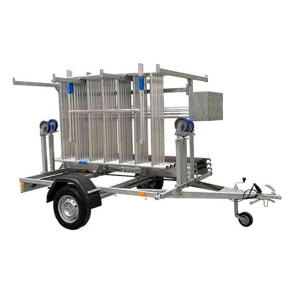 Steigeraanhanger met ALX Basic rolsteiger 135 x 6,2m wh en lengte platform Steigeraanhanger met ALX Basic rolsteiger 135 x 6,2m wh en lengte platform