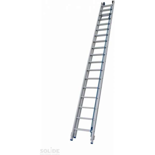 Schuifladder met touw Type E26 gecoat dubbel recht 2x26 sporten + stabiliteitsbalk Schuifladder met touw Type E26 gecoat dubbel recht 2x26 sporten + stabiliteitsbalk