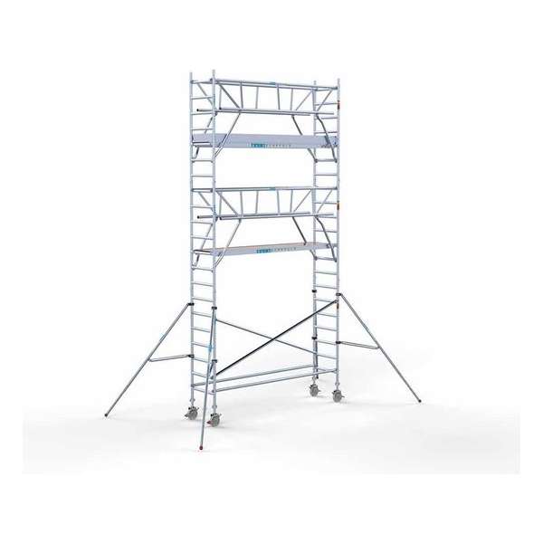 Rolsteiger Standaard 75x305 7,2m werkhoogte carbon vloer + dubbele voorloopleuning Rolsteiger Standaard 75x305 7,2m werkhoogte carbon vloer + dubbele voorloopleuning