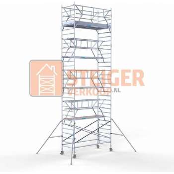 Rolsteiger Standaard 135x305 10,2m werkhoogte carbon vloer + dubbele voorloopleuning